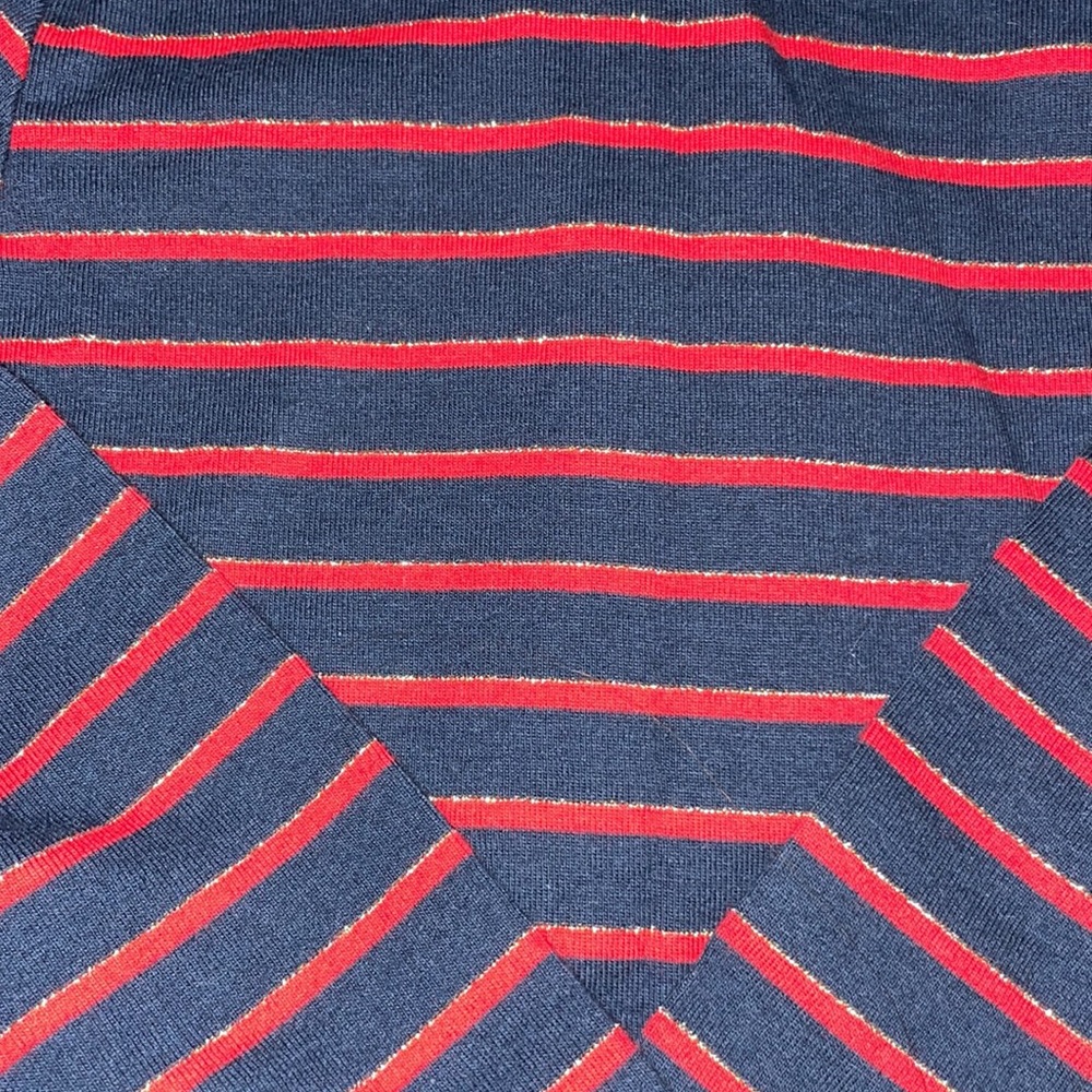 Osh Kosh 2t red and navy turtle neck with shimmer - Picture 2 of 3